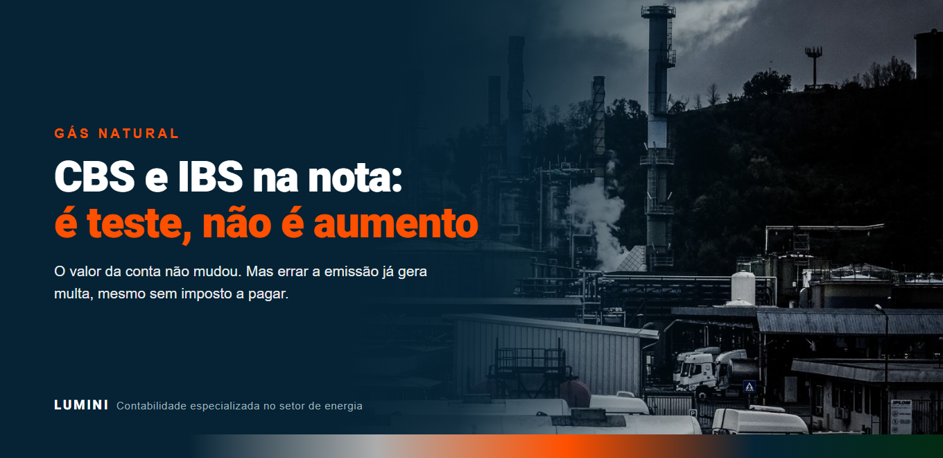 Planta industrial de processamento de gás, representando a cadeia do gás natural na transição da Reforma Tributária