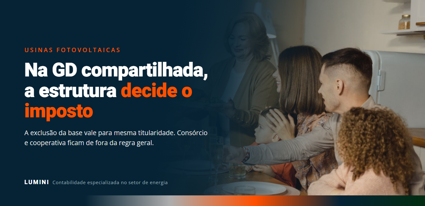 Família reunida à mesa dividindo a refeição, representando a geração compartilhada entre os participantes de um consórcio ou cooperativa