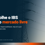 Torre de transmissão de energia ao amanhecer, representando o mercado livre e o recolhimento de IBS e CBS