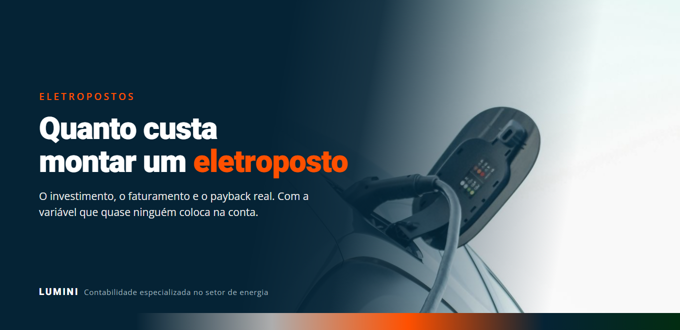 Carro elétrico conectado a um carregador, ilustrando o investimento para montar um eletroposto